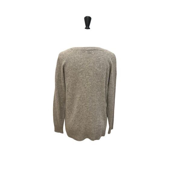 Lauren Moshi Beverly Hills Women's V-neck Cashmere Lips Pullover Sweater Gray XS - Picture 3 of 6